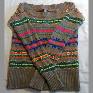 American Eagle Outfitters Multicolor Sweater, Size XS, Pre-Owned